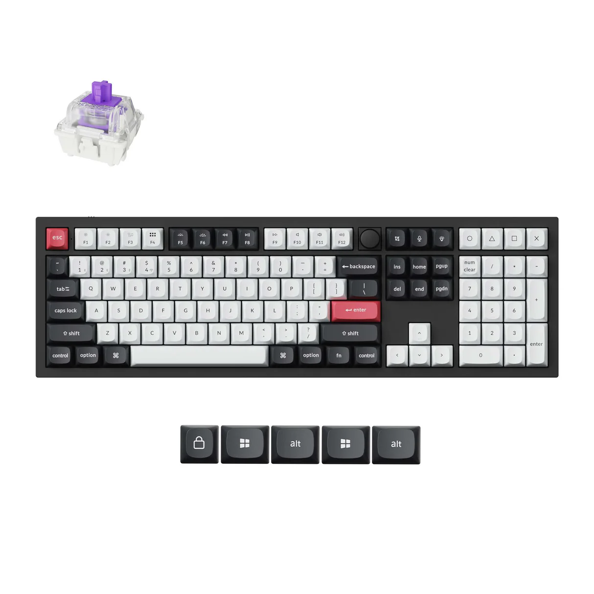 Keychron Q6 HE QMK Wireless Custom Keyboard (Carbon Black, Gateron Double-Rail Magnetic Nebula Switch, Q6H-M1)