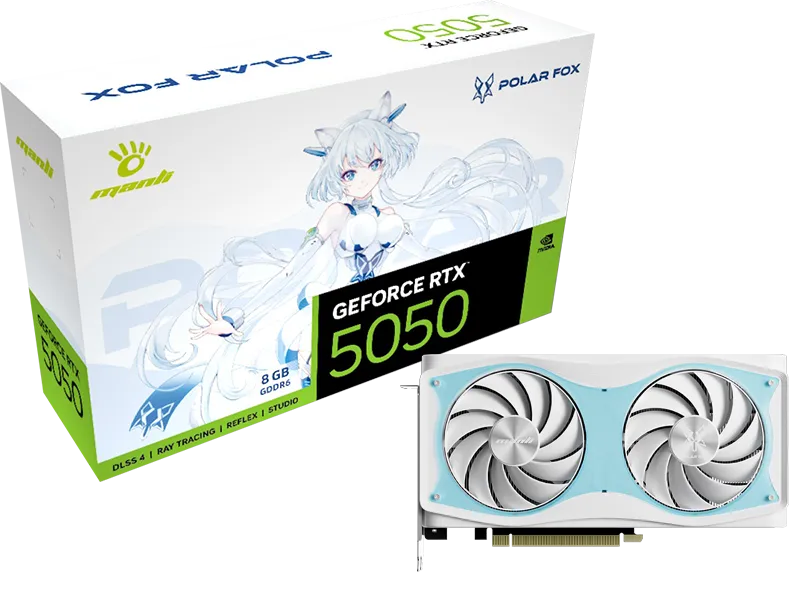 Manli Polar Fox GeForce RTX 5050 OC 8GB GDDR6 (M-N505PO/D68G-M2666)