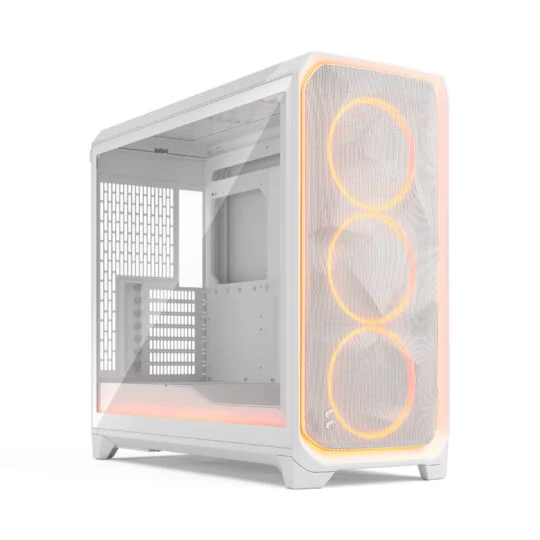 Fractal Design Meshify 3 XL Ambience Pro RGB White TG Clear Tint ATX Tower Case (FD-C-MES3X-05, 3x140mm Momentum ARGB Included)