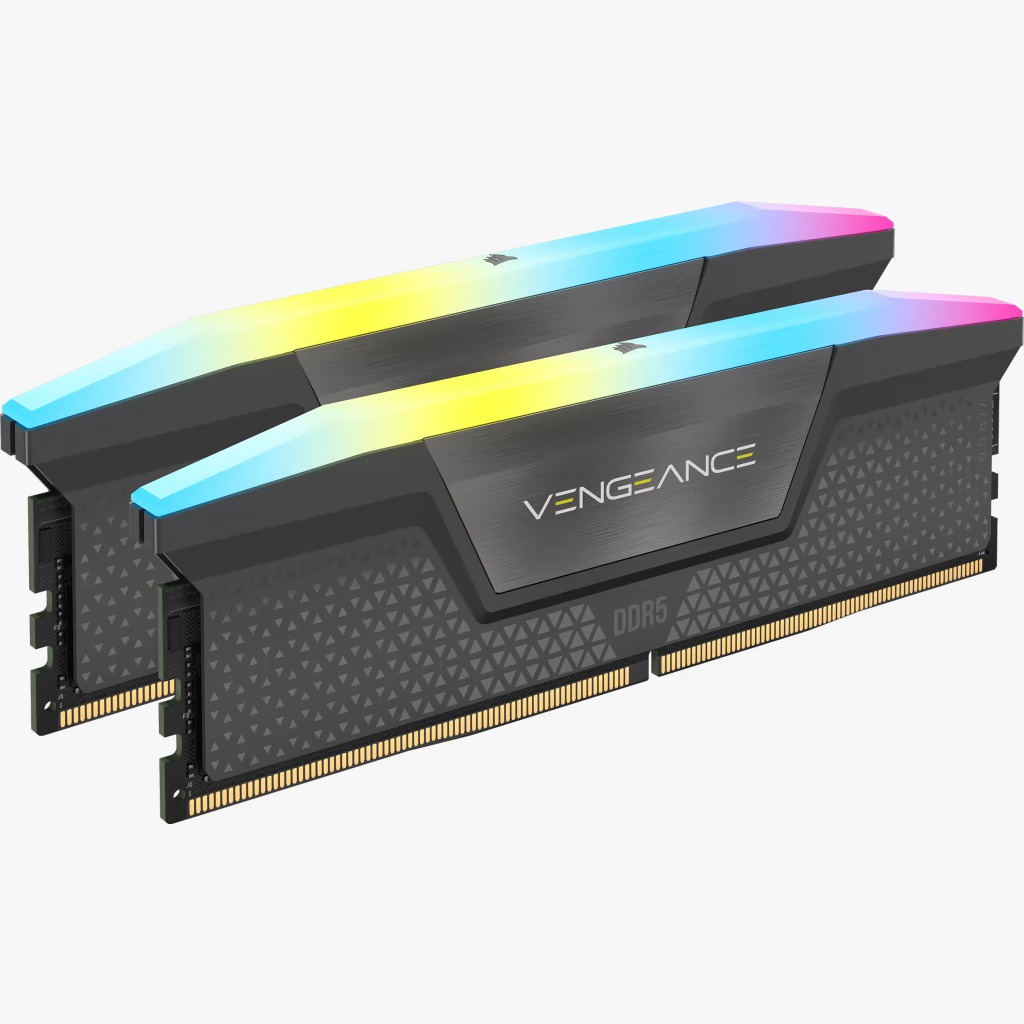 Corsair VENGEANCE RGB 黑色 CMH48GX5M2B6000C30 DDR5 6000MHz 48GB Kit Ram (24GB*2, CL 30-36-36-76)