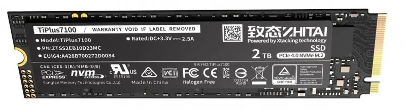ZhiTai 致態 M.2 TiPlus 7100 2TB NVMe Gen4 SSD(R:7000,W:6000)