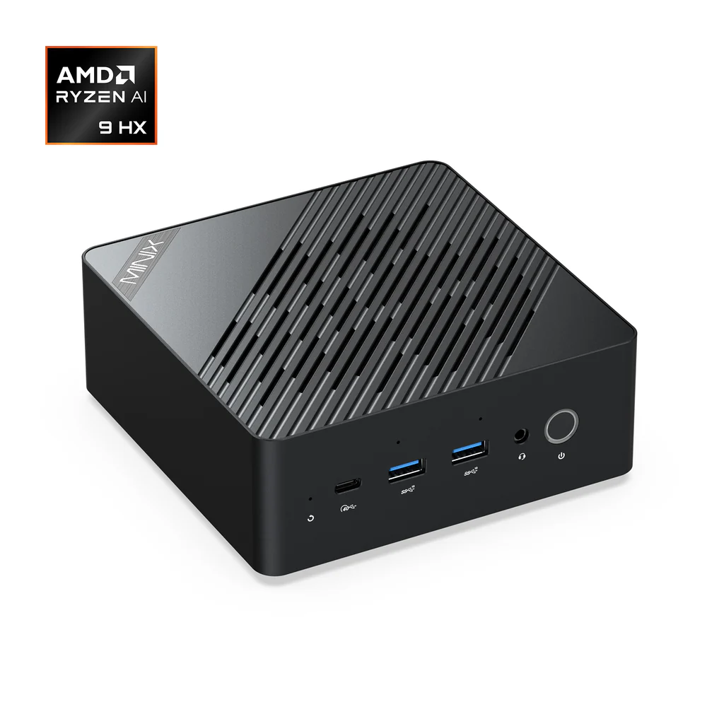 MINIX ER937 Mini PC (AMD Ryzen AI 9 HX 370, Radeon 890M, 16GBx2 DDR5-5600, 1TB M.2 NVM2, 2.5G Lan, HDMI(8K60Hz), DP(8K60Hz),USB Type-C 4.0 (8K60Hz), Wifi7, BT5.4, Win11 Pro, MIN-ER937-AI)
