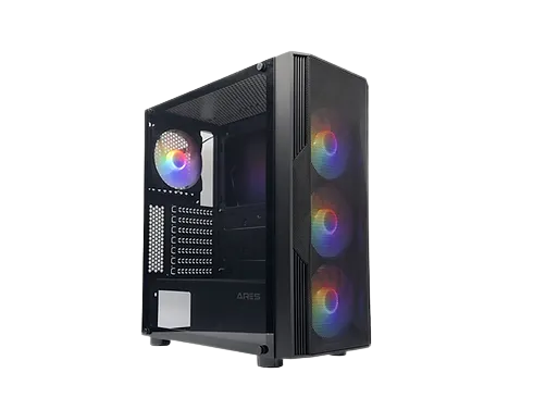 Ares Anubis ATX Tower Case (黑色,Rainbow LED Fan*4,強化玻璃側板))