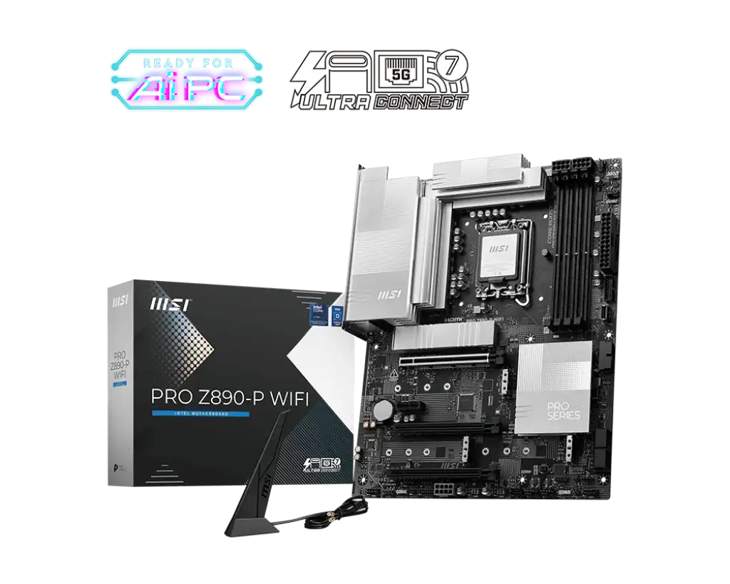 MSI微星 PRO Z890-P WIFI LGA1851 ATX MB, 5G LAN, WIFI 7, TB4