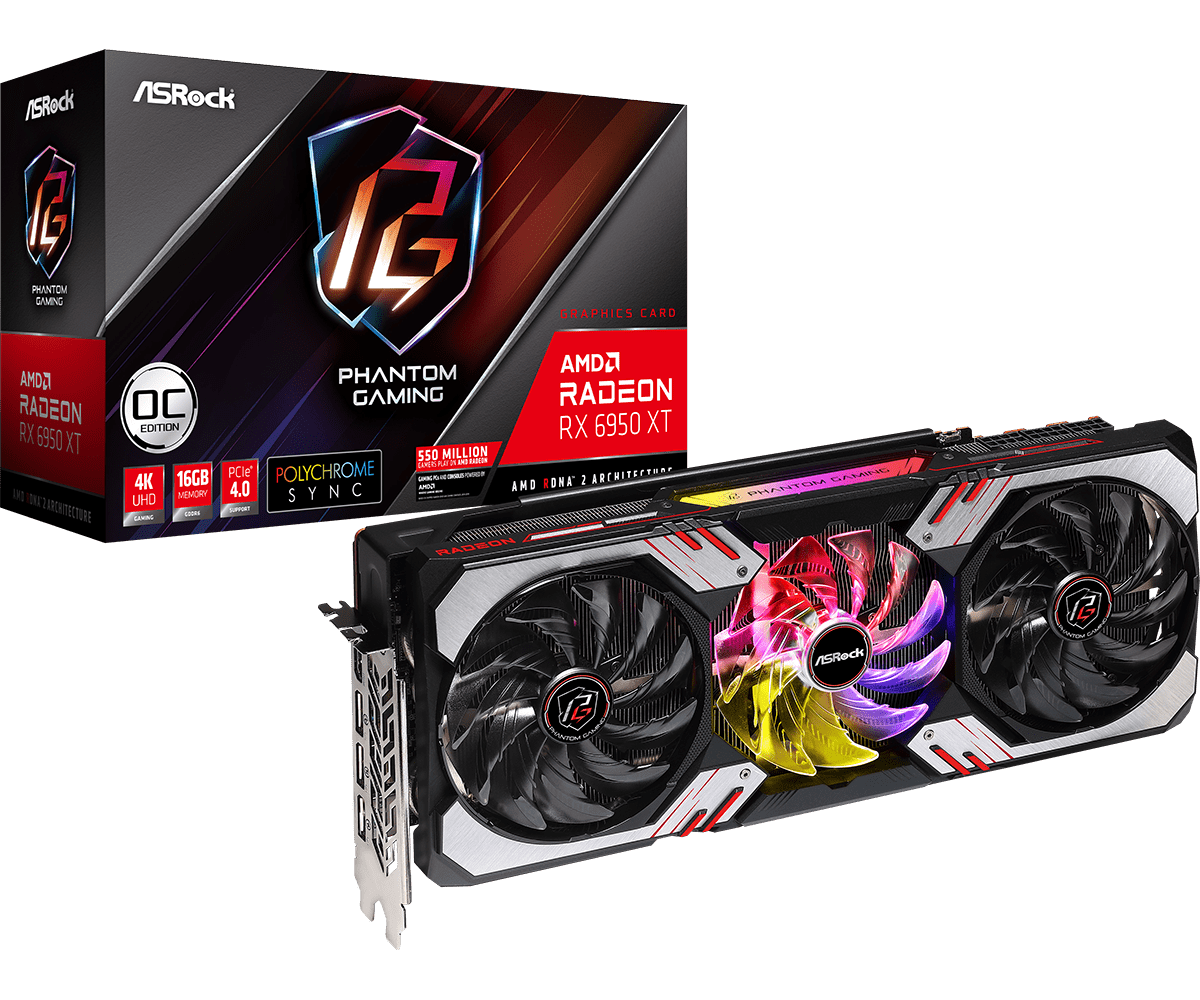 ASRock華擎 Radeon RX6950XT  Phantom Gaming 16GB OC GDDR6 Display card
