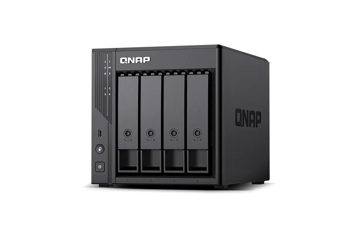 QNAP Qu405-N150-16G 4 Bay 2.5Gbe NAS 網絡儲存裝置 (Intel N150 4核心, 16GB SODIMM DDR5, 8GB eMMC, M.2 2280 Gen3 x2, 2.5G Lan x2, USB-C, USB-A, HDMI, 2yr warranty)