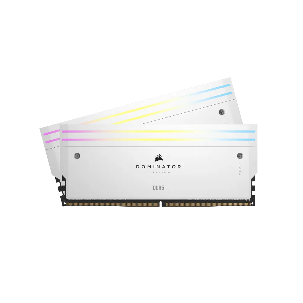 Corsair DOMINATOR TITANIUM RGB 白色 CMP64GX5M2B6000C30W DDR5 6000MT/s 64GB Kit (32GB*2,CL30-36-36-76,白色heatsink)