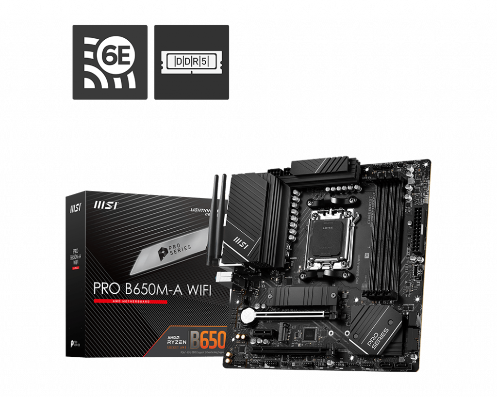 MSI微星 Pro B650M-A WIFI mATX AM5 MB