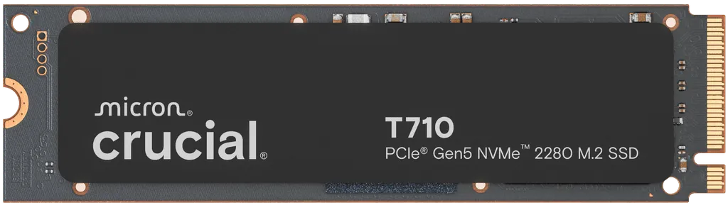 Crucial T710 1TB PCIe Gen5 NVMe 2280 M.2 SSD (R:14,900MB/s W:13,800MB/s, CT1000T710SSD8) ***請保留包裝, 以便日後保養