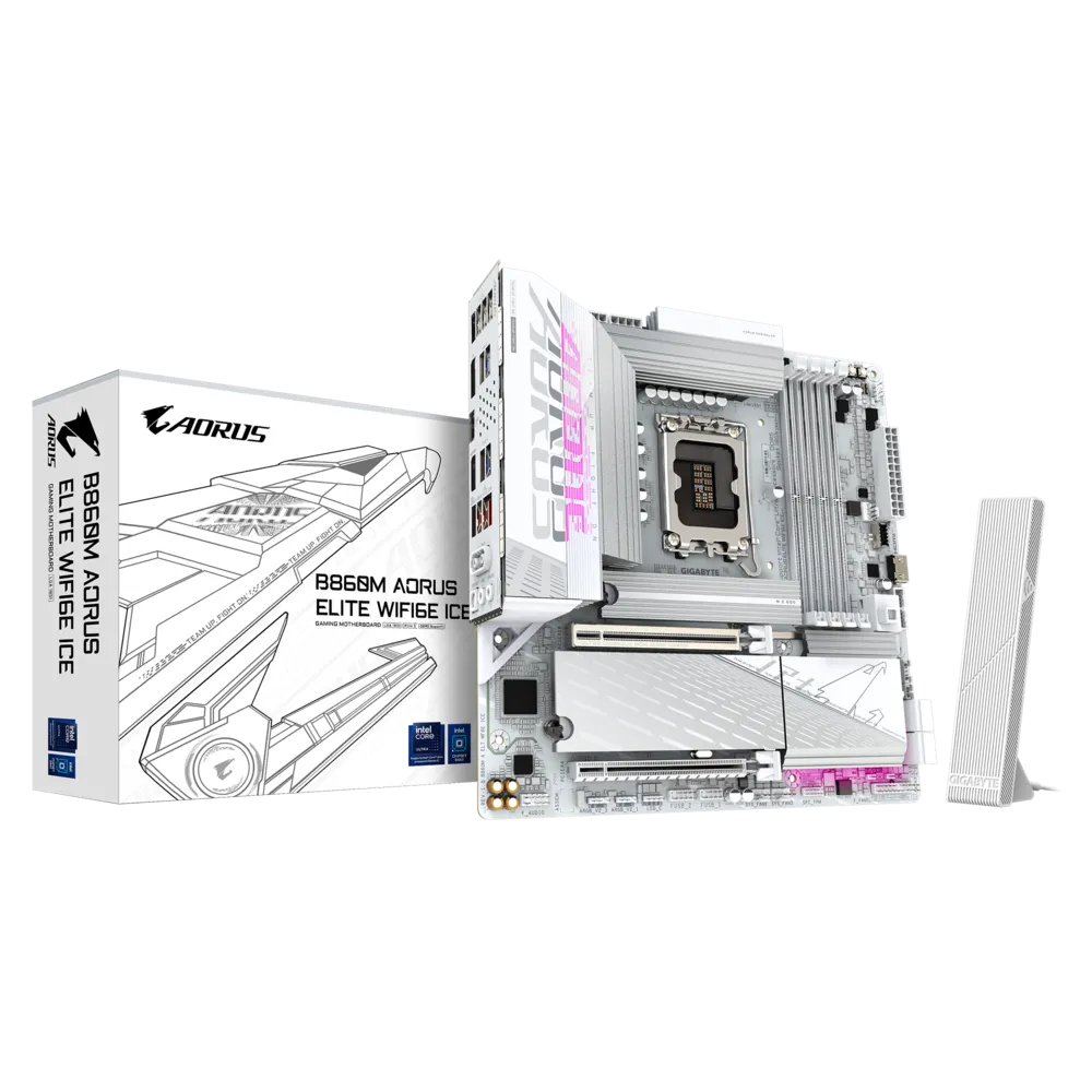 Gigabyte技嘉 GA-B860M AORUS ELITE WIFI6E ICE LGA1851 mATX MB (GA-B860M A ELT WF6E ICE)