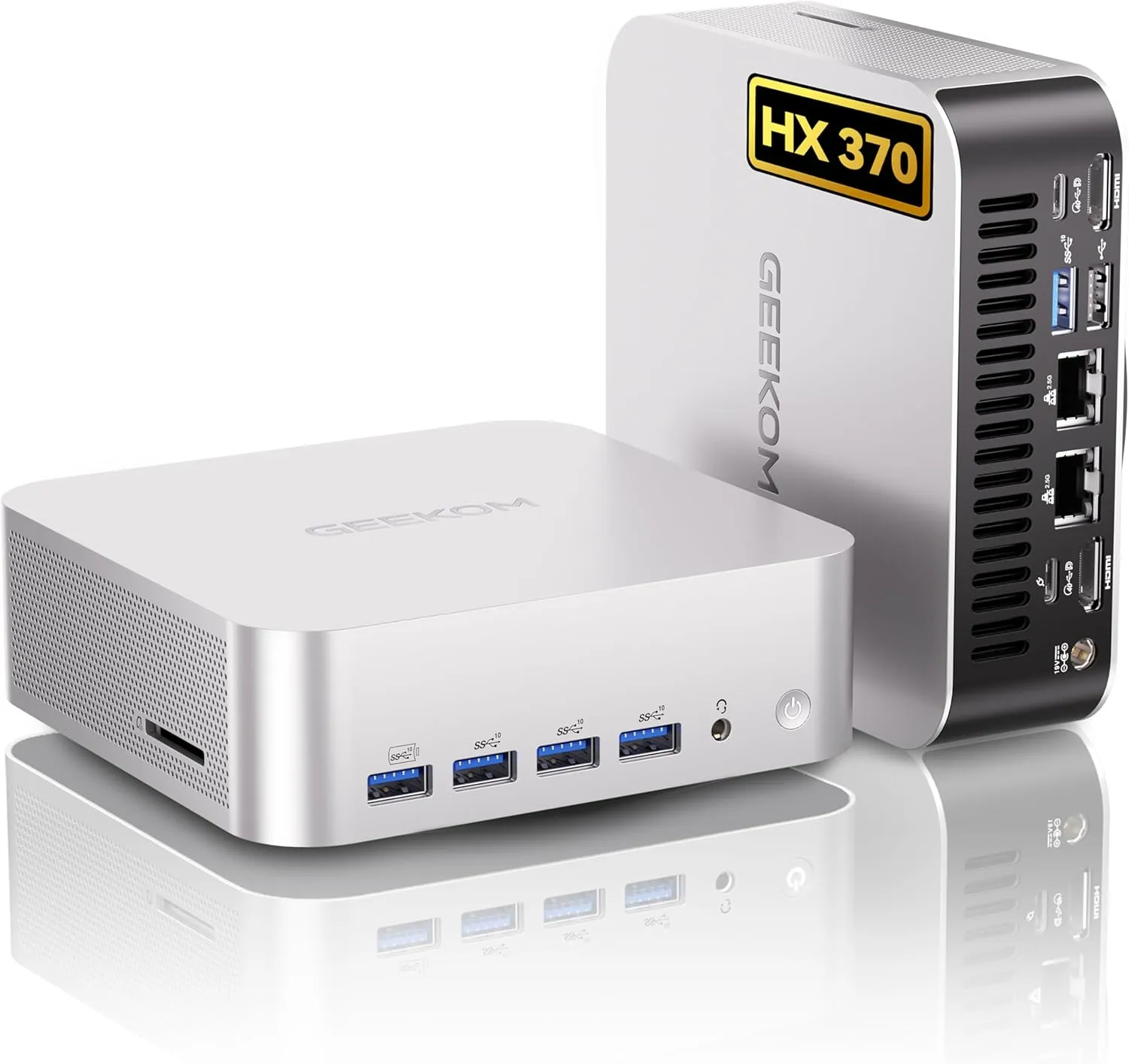 GEEKOM A9 MAX Mini PC (AMD Ryzen AI 9 HX 370, AMD 890M, 32GB Ram, 1TB SSD, 2.5G Lan, WiFi7, BT5.4, USB4, SD Reader, HDMI, Win11 Pro, 4yr warranty, CS-GA9M370)