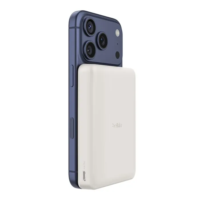 Belkin BOOSTCHARGE Slim Magnetic 10K Power Bank (Sand, 3C logo W/QR code, BPD015fqSA)