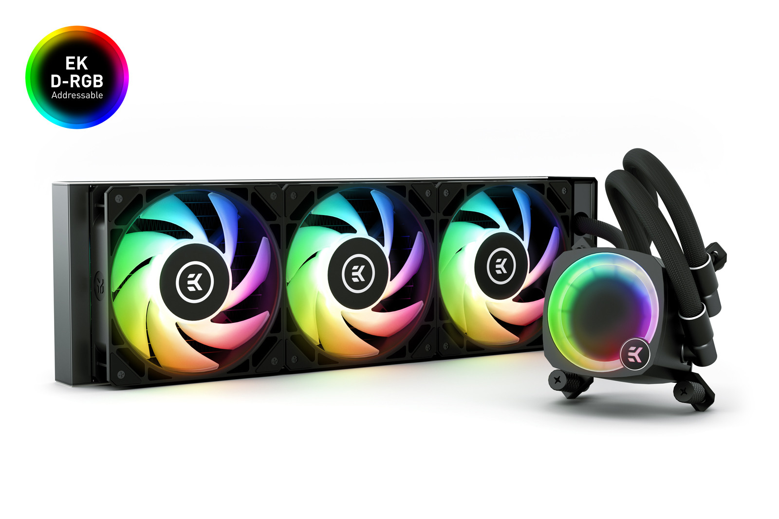 EKWB Nucleus AIO CR360 Lux D-RGB black Liquid CPU Cooler (黑色 360 水冷, 120mm*3)