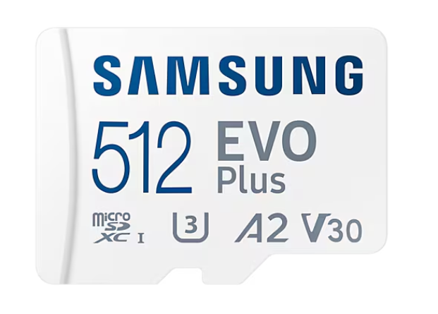 Samsung EVO Plus 512GB TF Micro-SDXC (ver.2024)(A2, V30, UHS-I U3, 160MB/s Read)***請保留包裝, 以便日後保養