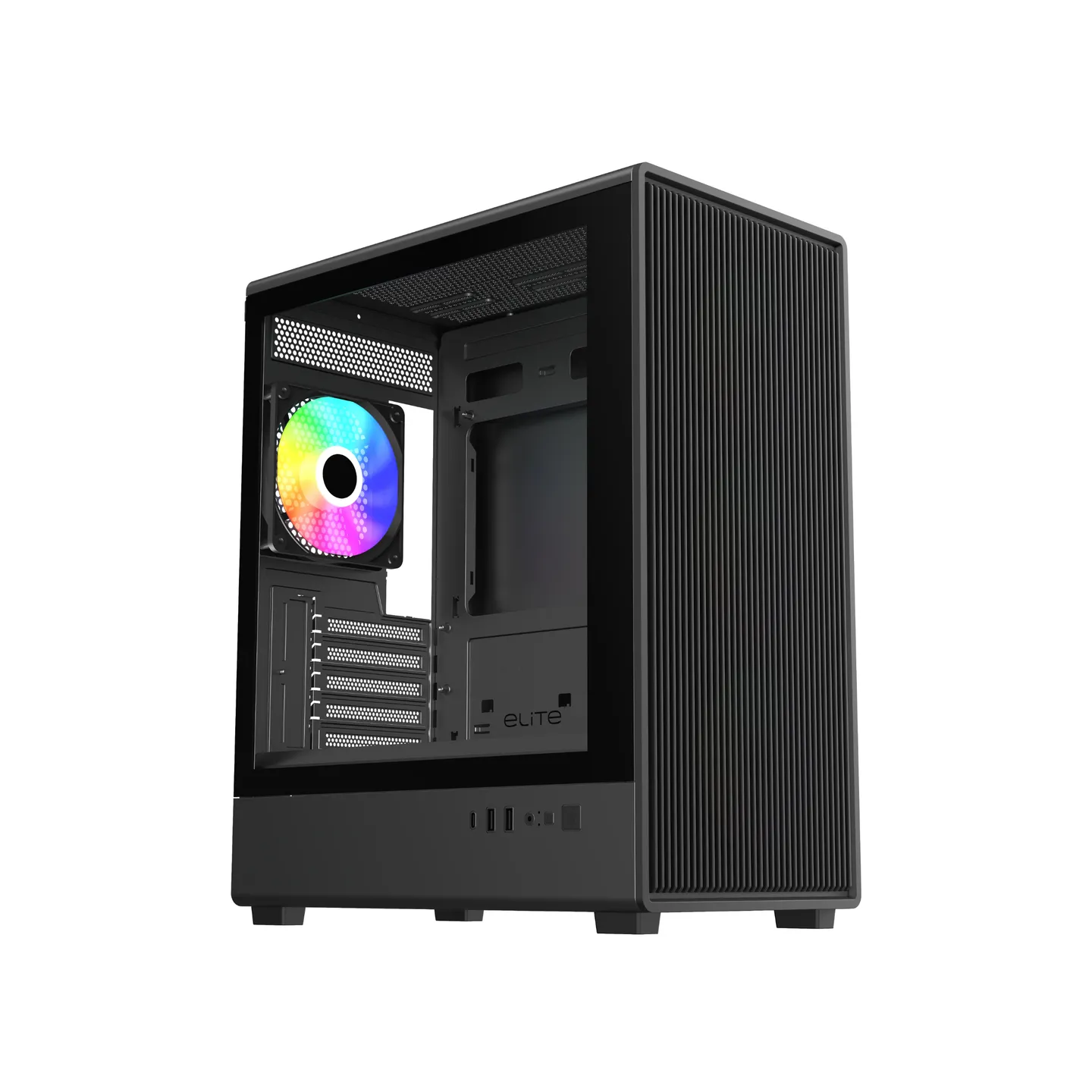 Cooler Master Elite 350 玻璃側板 黑色 mATX Case (w/120mm ARGB Fan x4, E350-KGNN-S00)