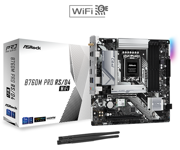 ASRock華擎 B760M PRO RS/D4 WIFI DDR4 LGA1700 m.ATX Main Board