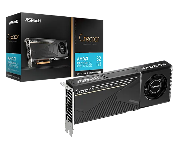 ASRock華擎 AMD Radeon AI PRO R9700 Creator 32GB (R9700 CT 32G)