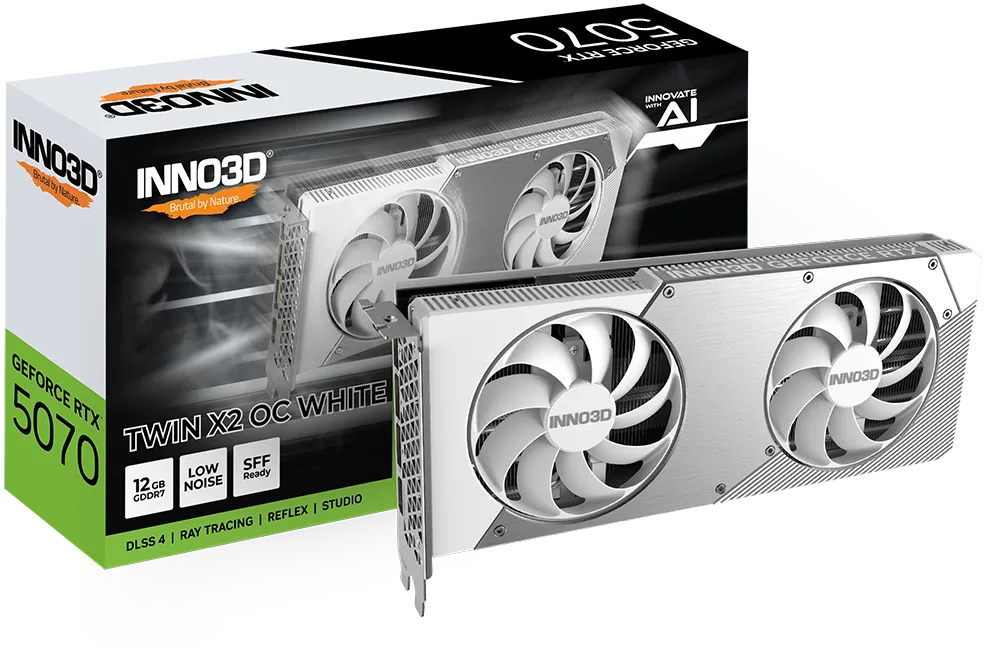 INNO3D GeForce RTX5070 TWIN X2 OC White 12GB GDDR7 白色(N50702