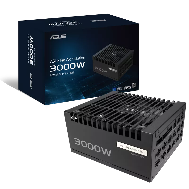 ASUS華碩 Pro WS 3000W ATX3.1 80 Plus Platinum Fully Modular Power Supply (ASUS-PRO-WS-3000P, 10yr warranty)