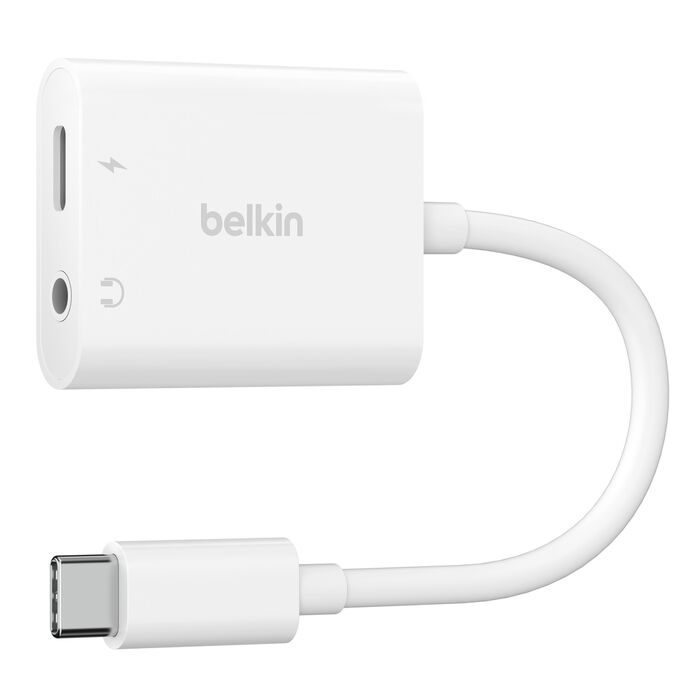 Belkin ROCKSTAR 3.5MM AUDIO + USB-C CHARGE ADAPTER (WHITE) (NPA004btWH)