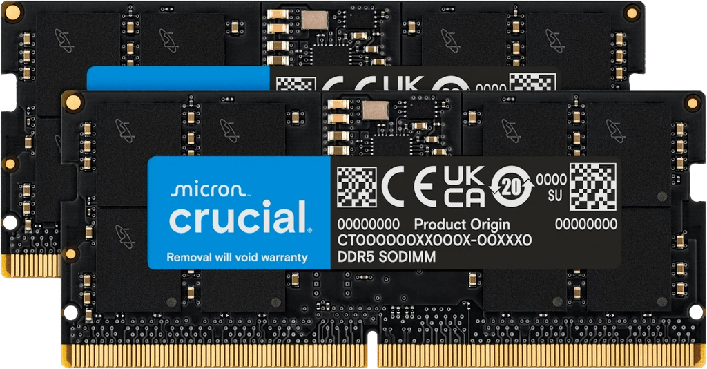 Crucial SODIMM DDR5 5600MHz 64GB RAM kit (32GB*2, CT2K32G56C46S5)