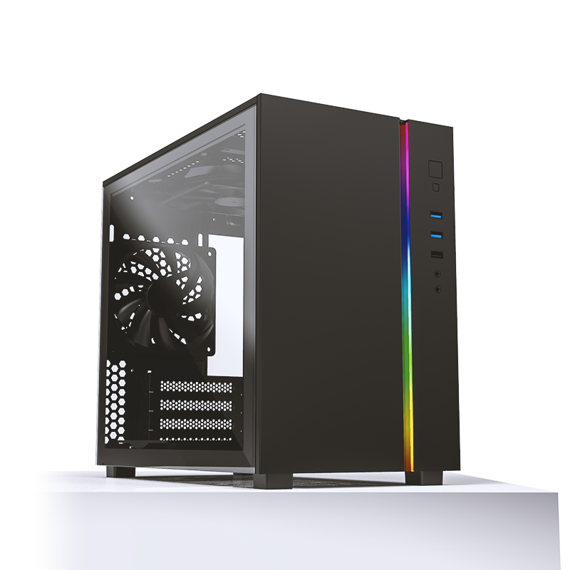 Montech SKY ONE MINI 黑色 mATX Tower Case (玻璃側板,ARGB LED燈條*1,120mm slient fan*3)