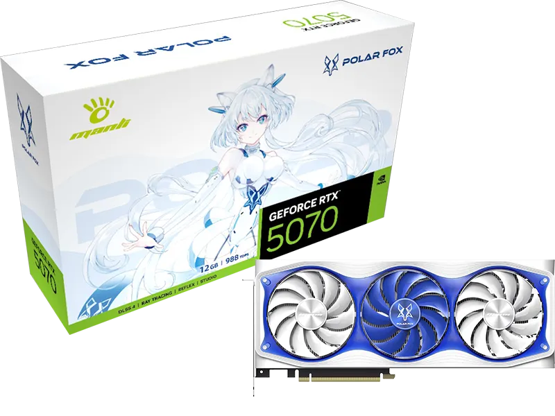 Manli Polar Fox GeForce RTX5070 12GB GDDR7 白色 (M-N507PO/D712G-M3633)