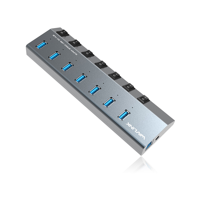 Wavlink UH3076 SuperSpeed USB3.0 7 Port HUB with Individual Power Switches HUB