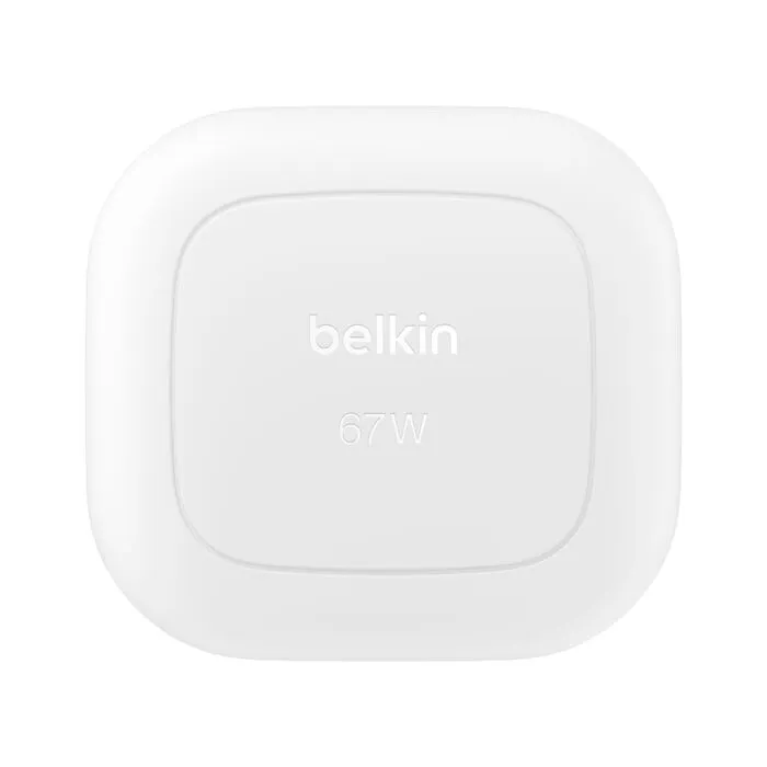 Belkin BOOSTCHARGE Pro Dual Port GaN PD 67W Wall Charger (GaN charger, 2x USB-C, WCH020myWH)