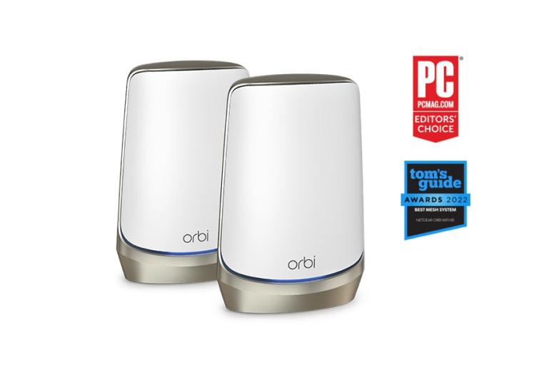 NETGEAR Orbi RBKE962 Wifi 6E Wireless-AXE11000 Tri-band Mesh WiFi System Kit (10G Lan, 2 units)