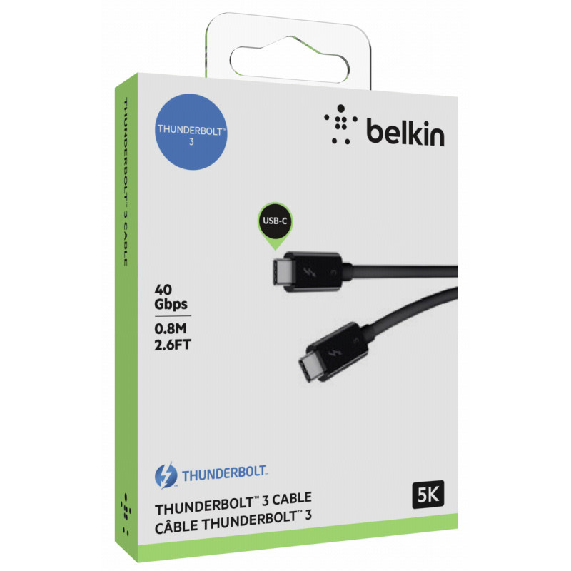 Belkin Thunderbolt 3 Cable (USB-C to USB-C) 0.8m F2CD084BT0.8M