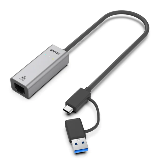 Unitek U1313C USB-C / USB-A  3.1 to 2.5G Gigabit Ethernet Adapter