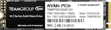 Team M.2 MP33 PRO 512GB NVMe PCIe Gen3 SSD (R:2400,W:2100MB/s, TM8FPD512G0C101)