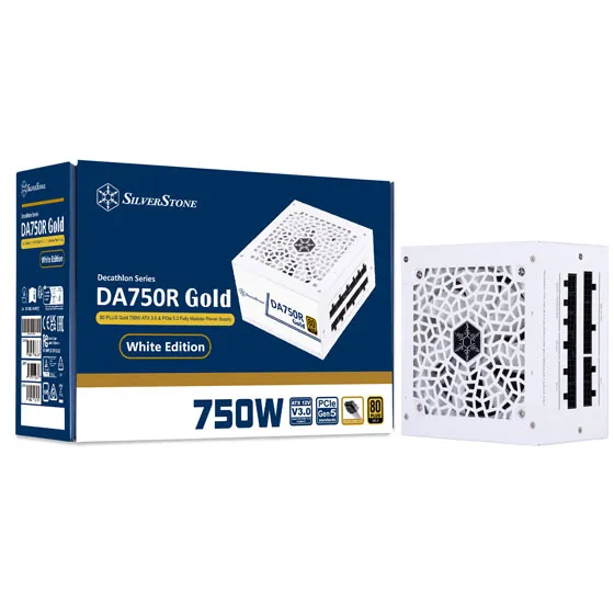 SilverStone DA750R Gold 白色 750W ATX3.0 & PCIe 5.0 Fully Modular ATX Power Supply (SST-DA750R-GMA-W)