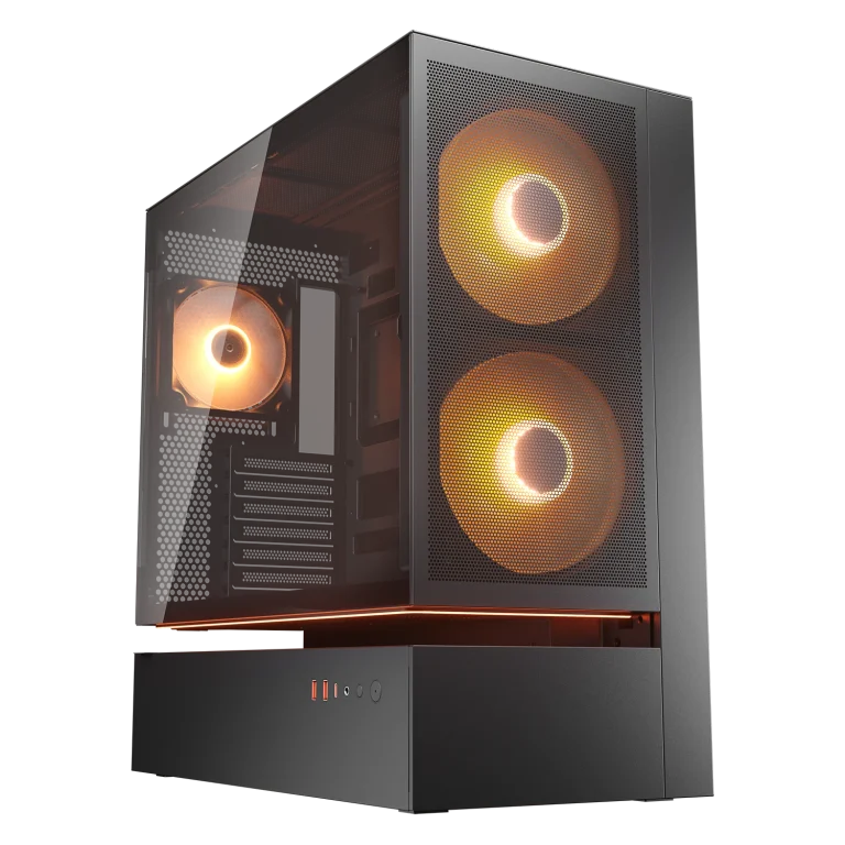 Cougar CFV235 Mesh Black Central Floating Mid Tower ATX Case (w/160mm ARGB Fan x2, 120mm ARGB Fan x1)
