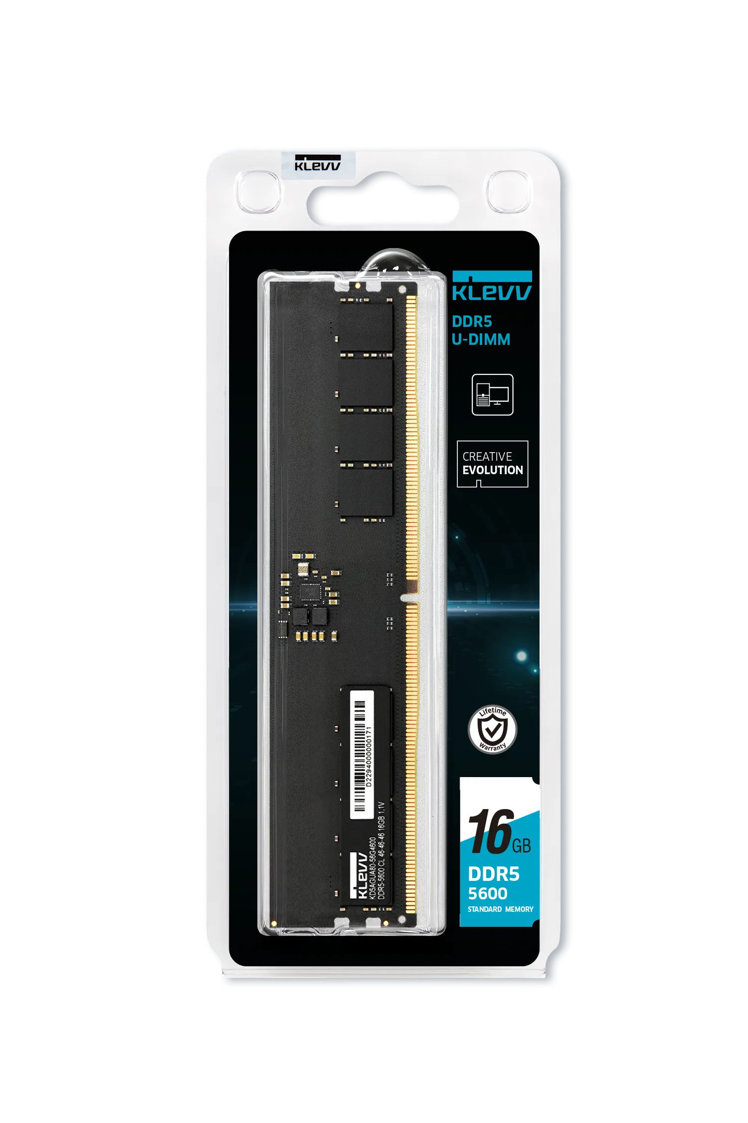 KLEVV DDR5 5600MHz 16GB RAM (16GB*1, KD5AGUA80-56G460A)