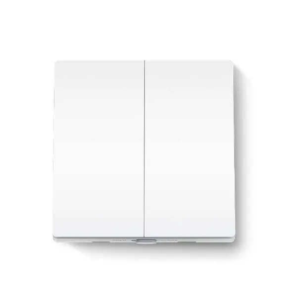 TP-Link Tapo S220 Smart Light Switch 2-Gang 1-Way (922 MHz, 250 V~, 50/60 Hz, 2-Gang, Size 86mm x 86mm, battery powered(2*AAA), 1000 W incandescent, 600 W LED/CFL, In-wall Installation, no neutral wire required)