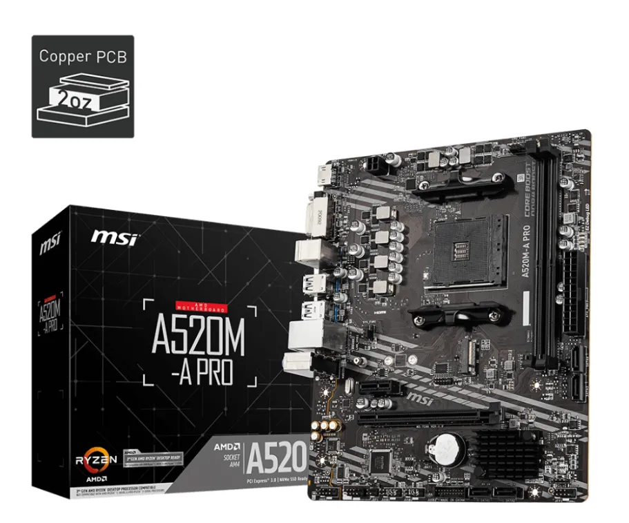 MSI微星 A520M-A PRO mATX AM4 MB