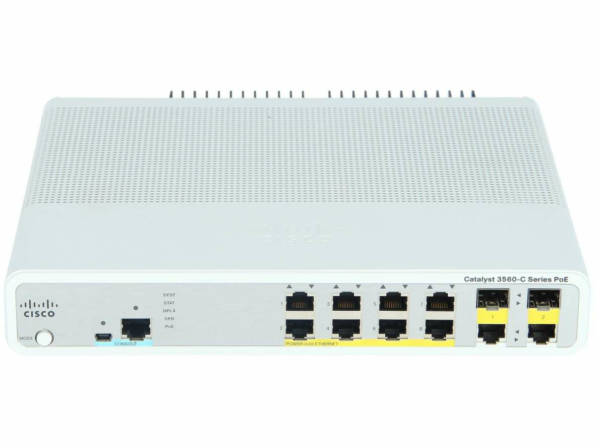 Cisco WS-C3560C-8PC-S 104YM64HK N/A Catalyst 3560C Switch 8 FE PoE, 2 x Dual Uplink, IP Base
