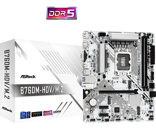 ASRock華擎 B760M-HDV/M.2 WH DDR5 LGA1700 m.ATX Main Board