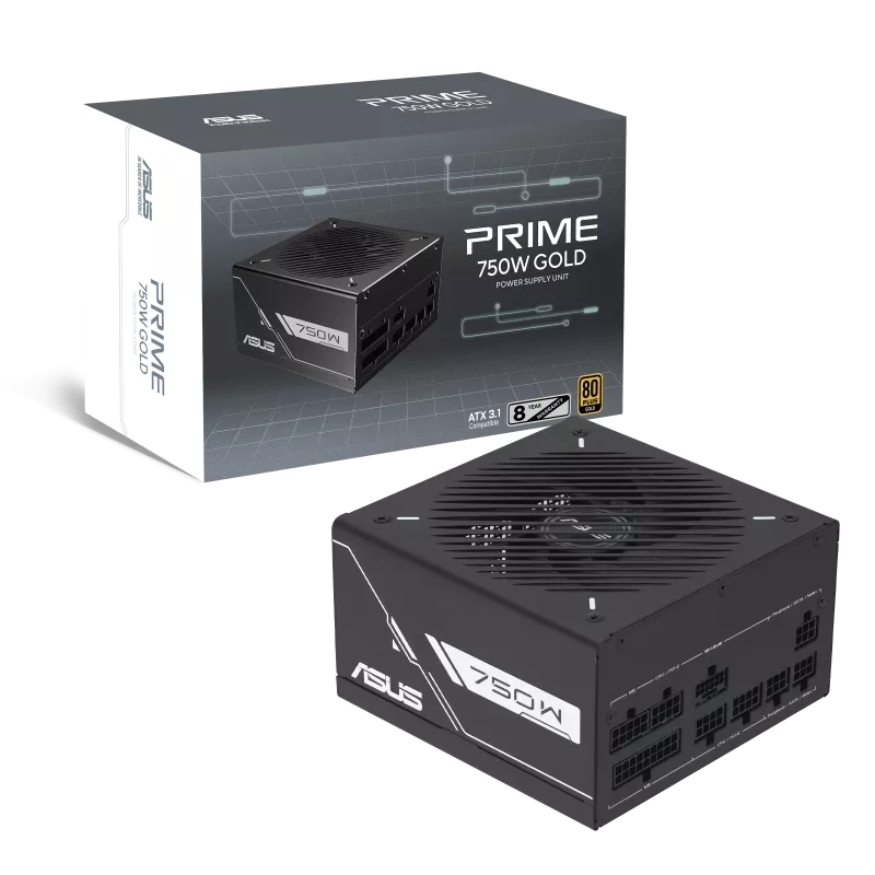 ASUS華碩 PRIME 750W Black 80 Plus Gold ATX 3.1 Fully Modular Power Supply (黑色, 8yr warranty, PRIME-750G)