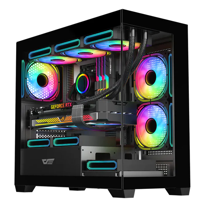 darkFlash DS900M BLACK 6F mATX Case (w/120mm ARGB Case Fan x6, CA-DS9MB6F)
