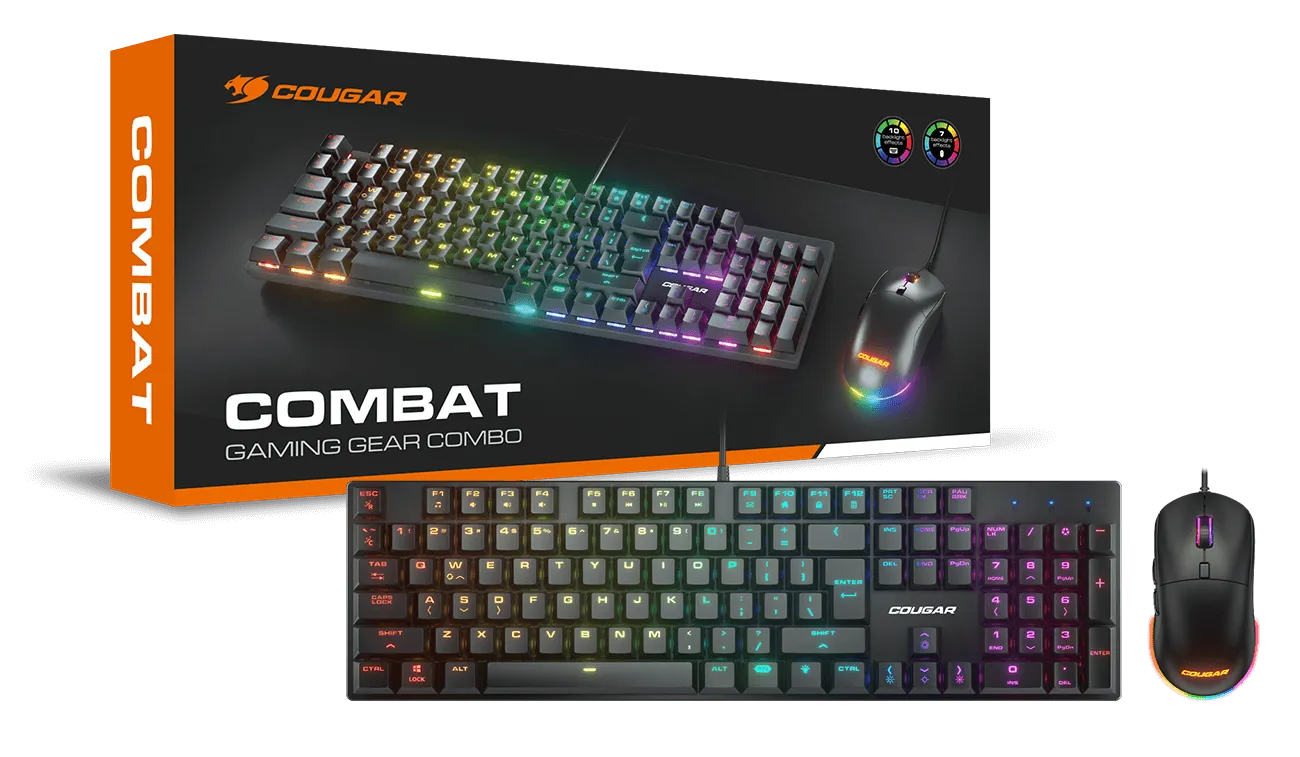 Cougar Combat Mechanical Keyboard (紅軸) + Mouse(65g, RGB, 8000DPI) combo ...