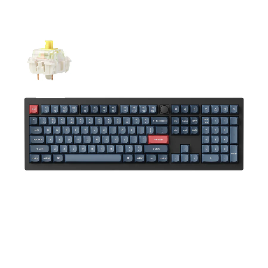 Keychron V6 Max Black color Full Size Wireless RGB Mechanical Keyboard (Banana Switch,香蕉軸,V6M-D4)