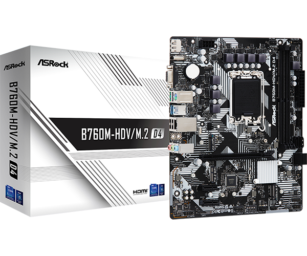 ASRock華擎 B760M-HDV/M.2 D4 DDR4 LGA1700 m.ATX Main Board