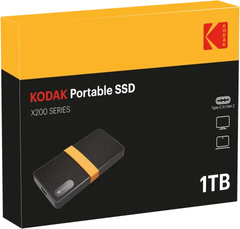 Kodak 柯達 X200 1TB USB 3.1 Portable SSD  (R:450/W:420MB/s, EKSSD1TX200K)