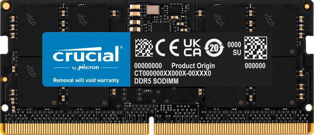 Crucial SODIMM DDR5 4800MHz 16GB RAM (16GB*1, CT16G48C40S5)