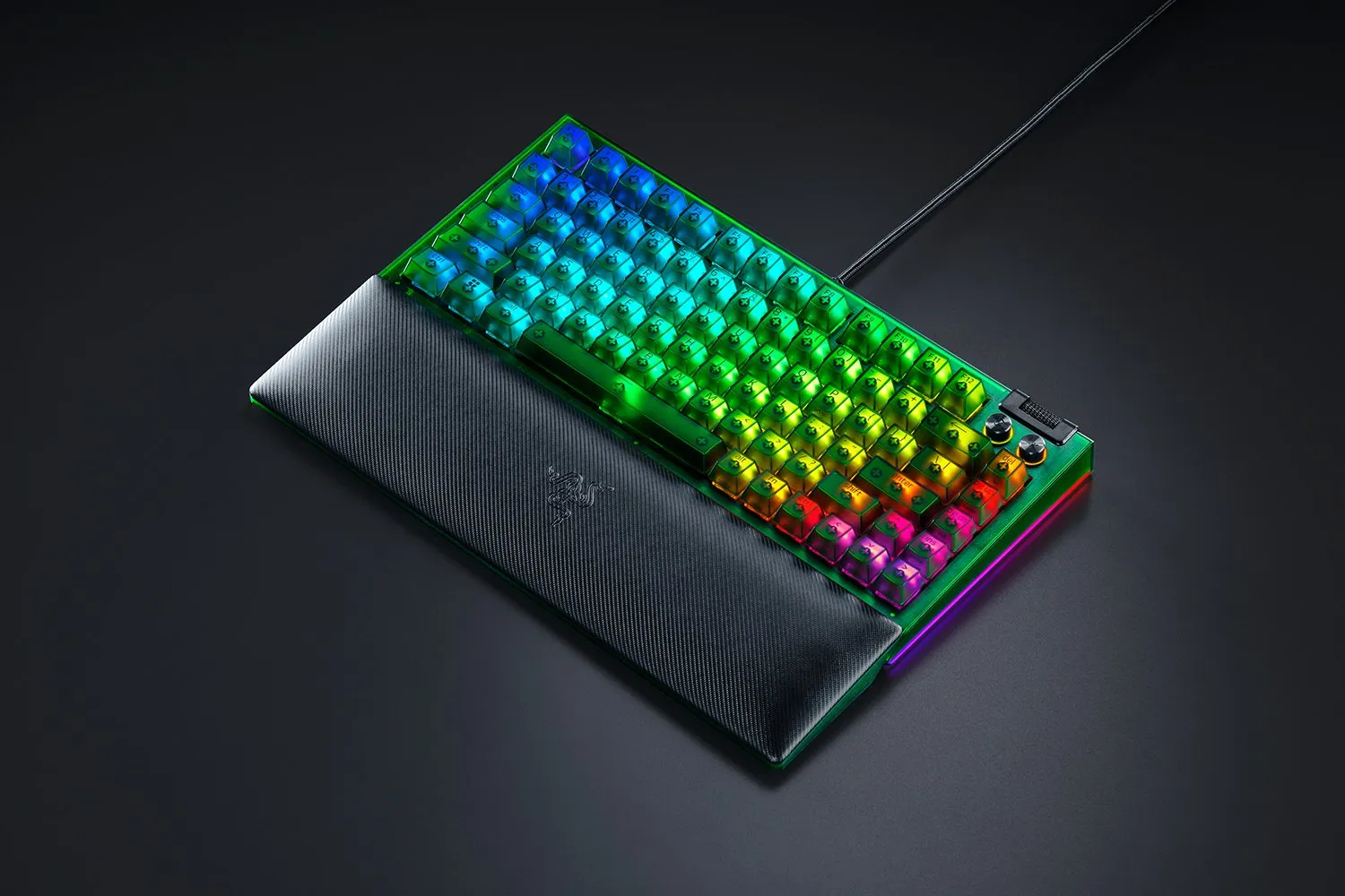 Razer BlackWidow V4 75% - Hot-swappable Mechanical Gaming Keyboard (Phantom Green Edition, Razer Mechanical Switches (Tactile), RZ03-05003300-R3M1)