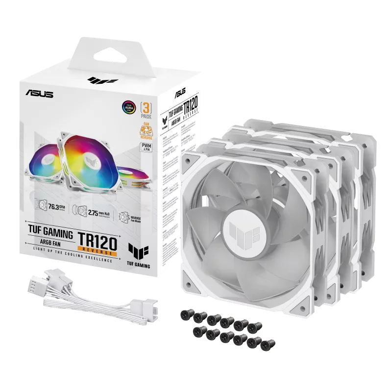 Asus TUF Gaming TR120 ARGB Case Fan (白色反向,3件裝)