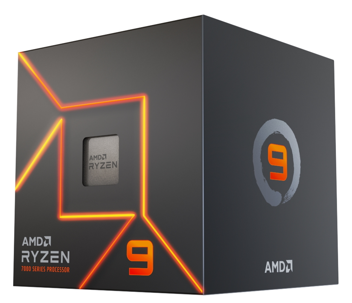 AMD Ryzen 9 7900 CPU (Box, AM5, 12Cores/24Threads, 3.7GHz/5.4GHz, L2:12MB, L3:64MB,65W TDP, Radeon Graphics)